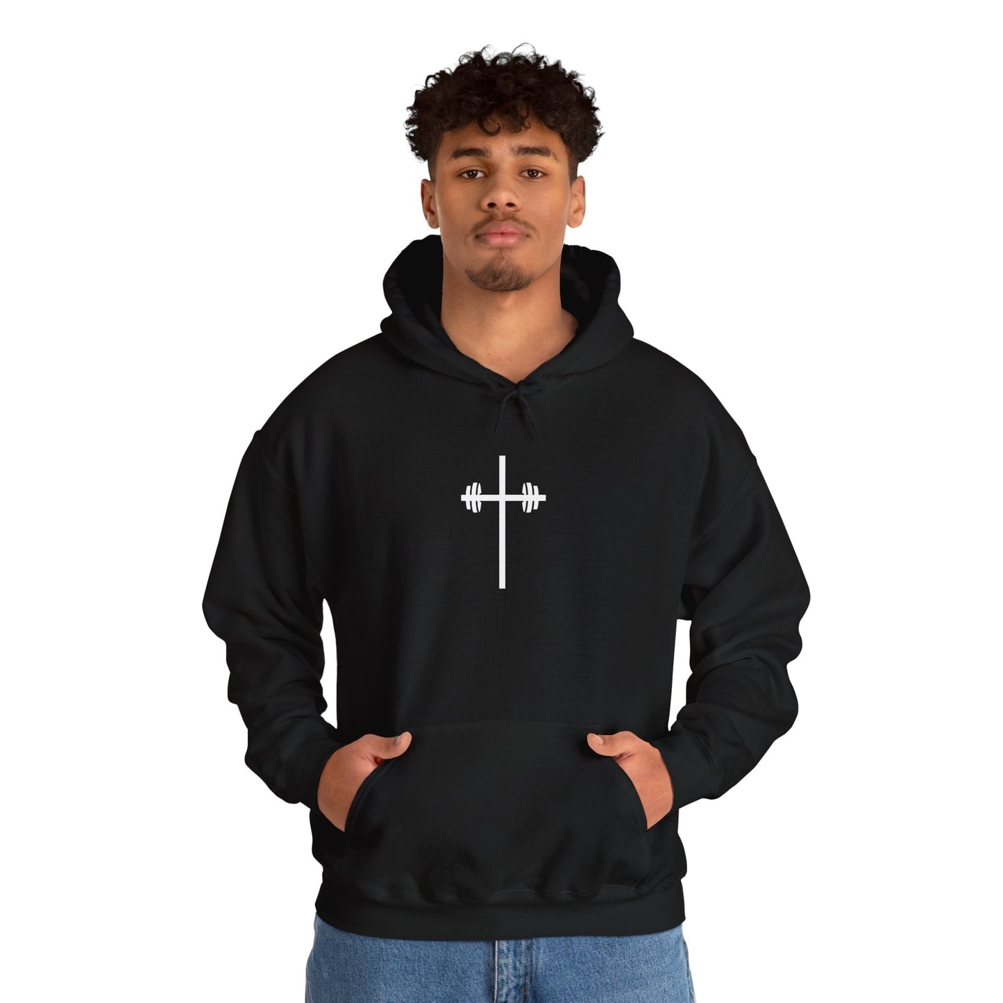 Faith-Inspired Fitness Hoodie - It's Always God Unisex Heavy Blend™ Sweatshirt with Lion & Barbell Design