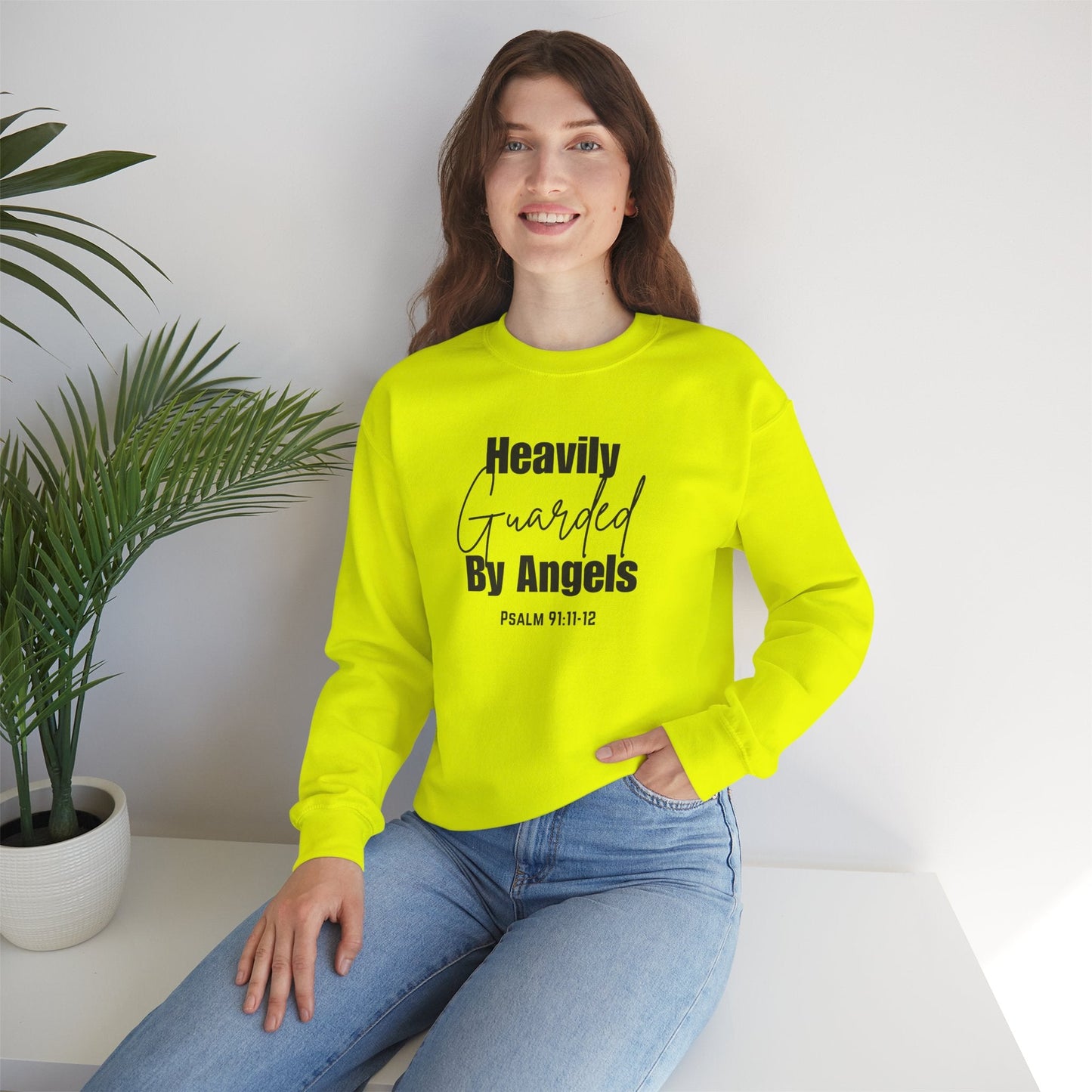 Heavily Guarded By Angels Unisex Heavy Blend™ Crewneck Sweatshirt
