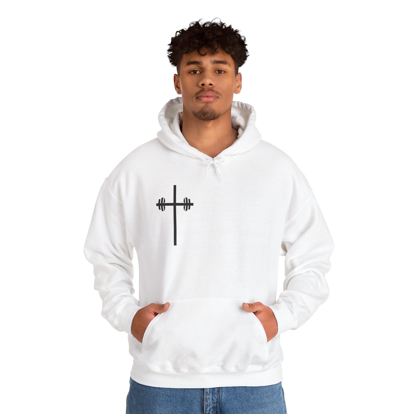 It's Never Luck Faith-Inspired White Hooded Sweatshirt - "It's Never Luck, It's Always God"