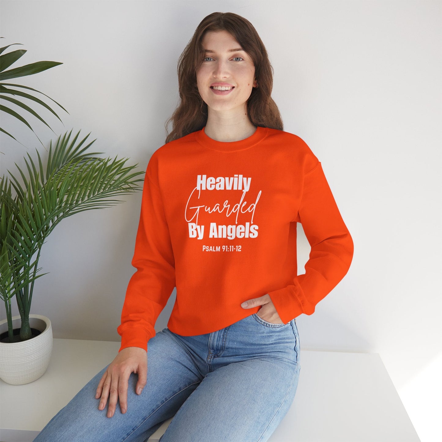 Heavily Guarded By Angels Unisex Heavy Blend™ Crewneck Sweatshirt