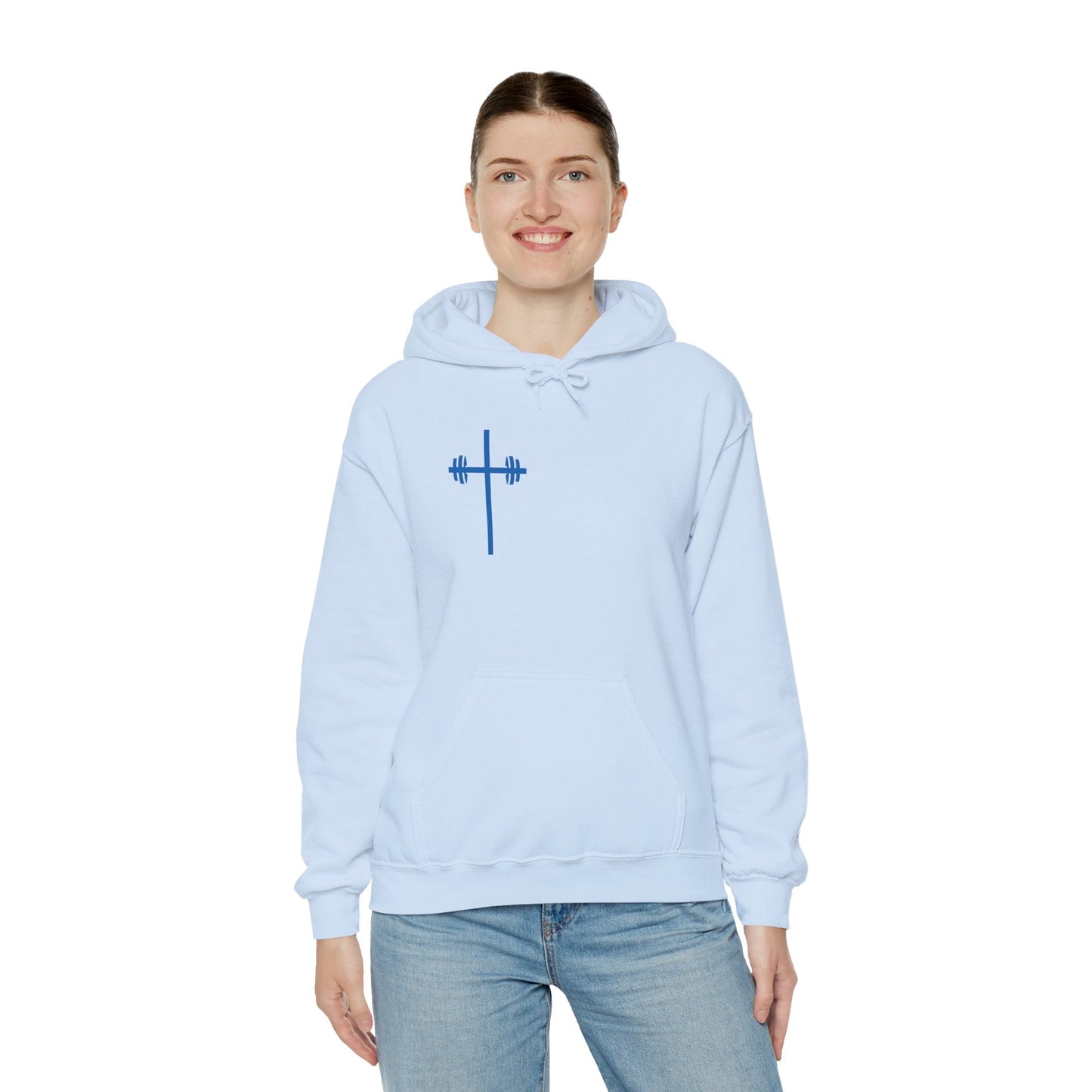 It's Never Luck Faith-Inspired White Hooded Sweatshirt - "It's Never Luck, It's Always God"