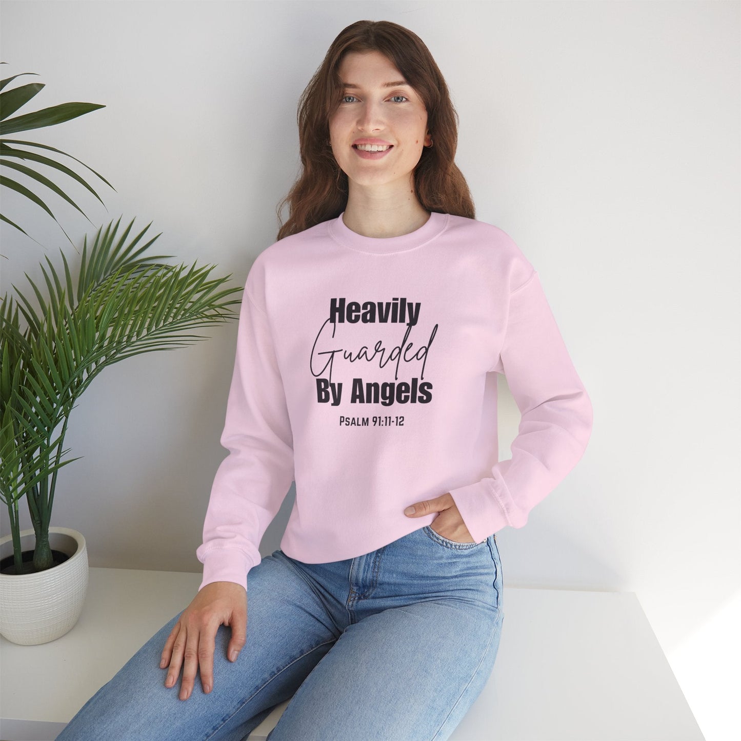 Heavily Guarded By Angels Unisex Heavy Blend™ Crewneck Sweatshirt