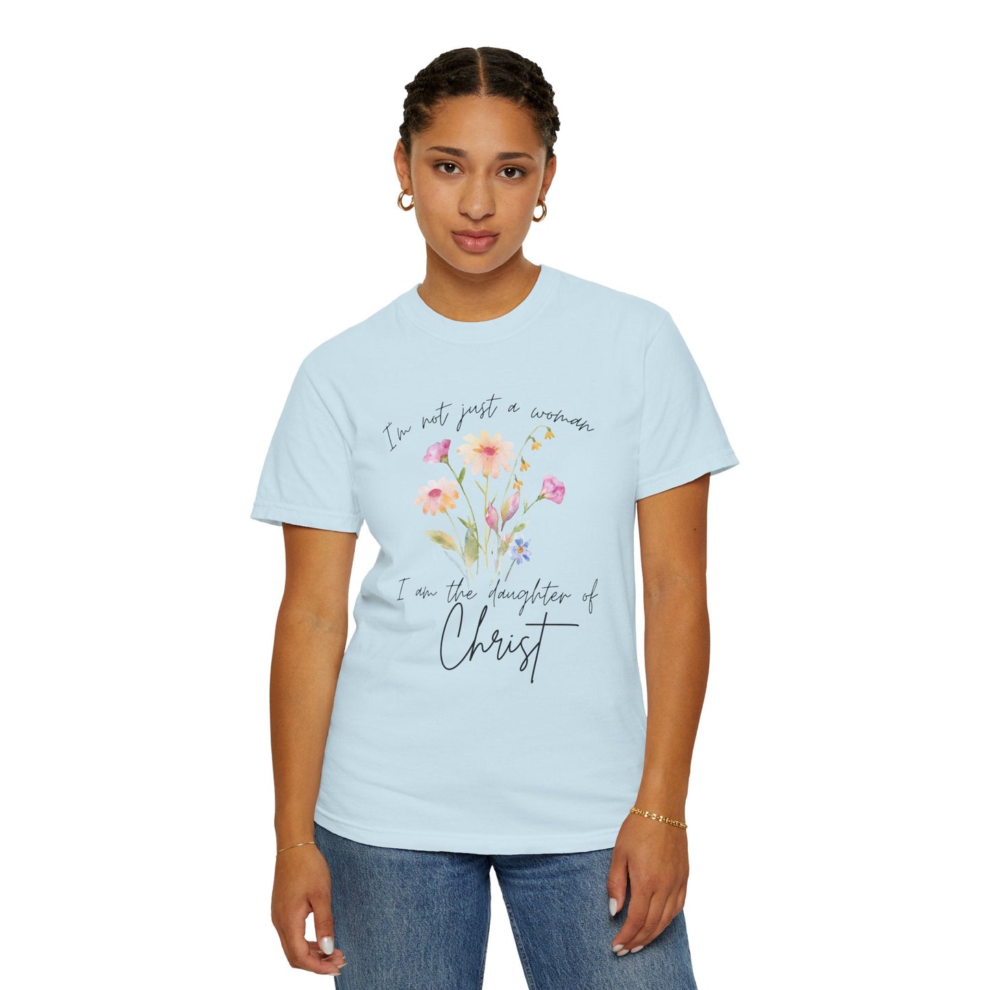 Daughter of Christ Floral T-Shirt - Inspirational Unisex Garment-Dyed Tee