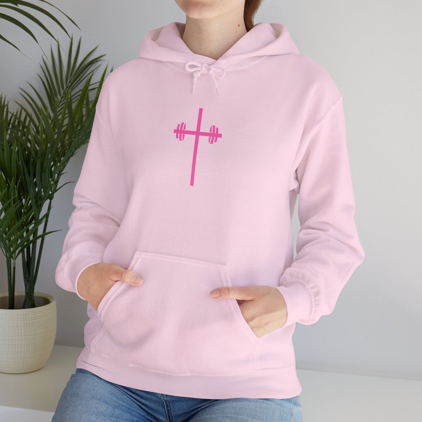 Faith-Inspired Fitness Hoodie - It's Always God Unisex Heavy Blend™ Sweatshirt with Lion & Barbell Design