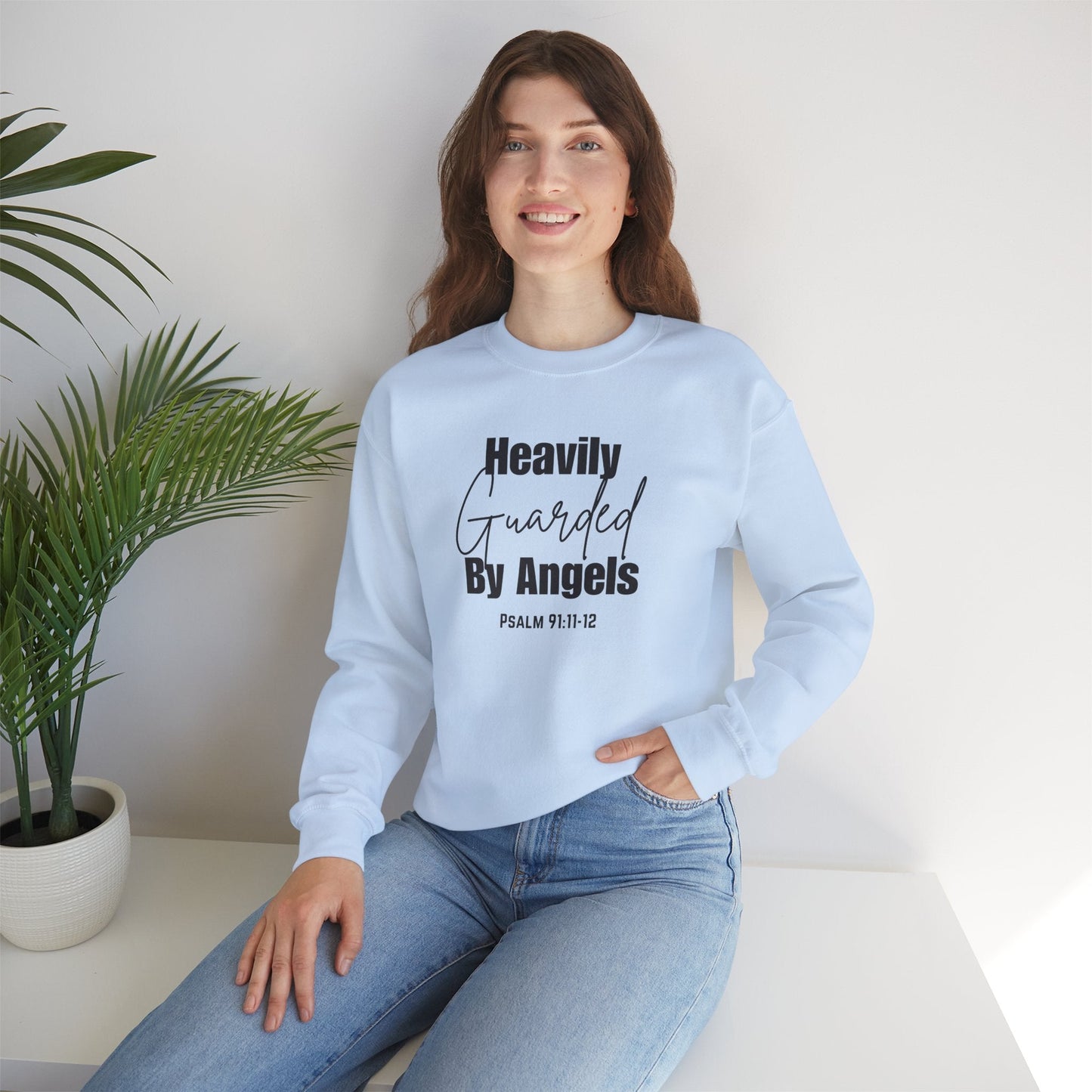 Heavily Guarded By Angels Unisex Heavy Blend™ Crewneck Sweatshirt