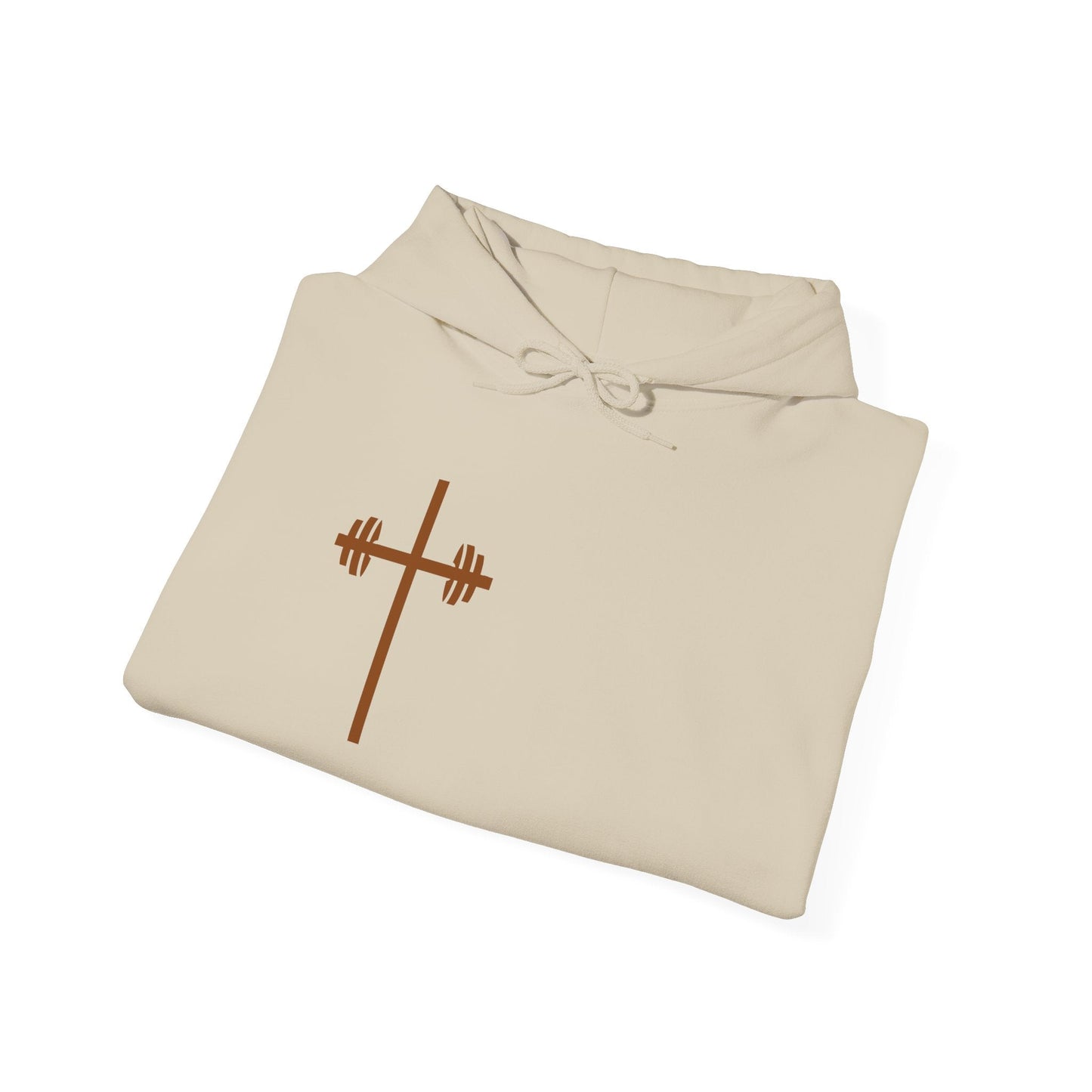 It's Never Luck Faith-Inspired White Hooded Sweatshirt - "It's Never Luck, It's Always God"