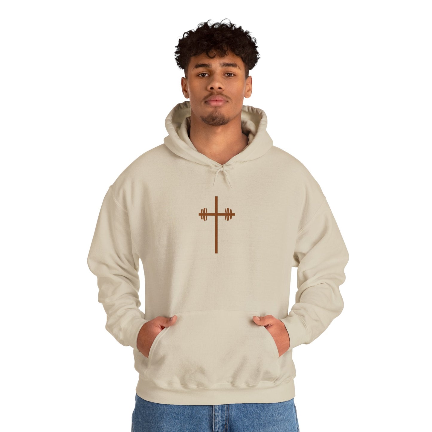 Faith-Inspired Fitness Hoodie - It's Always God Unisex Heavy Blend™ Sweatshirt with Lion & Barbell Design