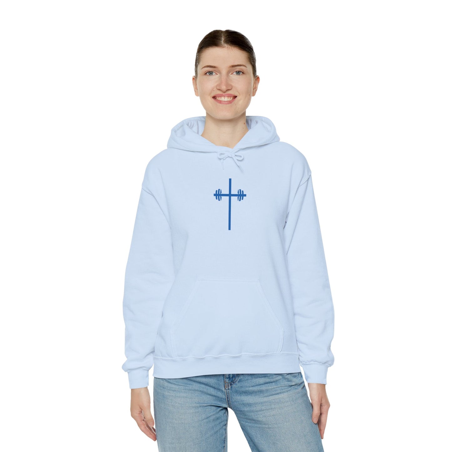 Faith-Inspired Fitness Hoodie - It's Always God Unisex Heavy Blend™ Sweatshirt with Lion & Barbell Design