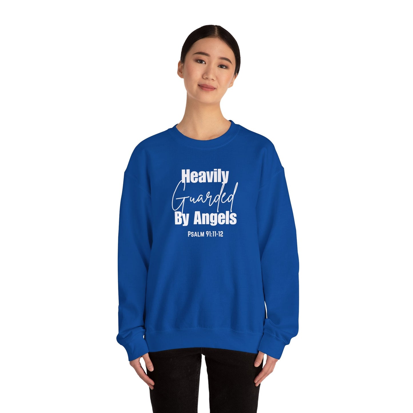 Heavily Guarded By Angels Unisex Heavy Blend™ Crewneck Sweatshirt