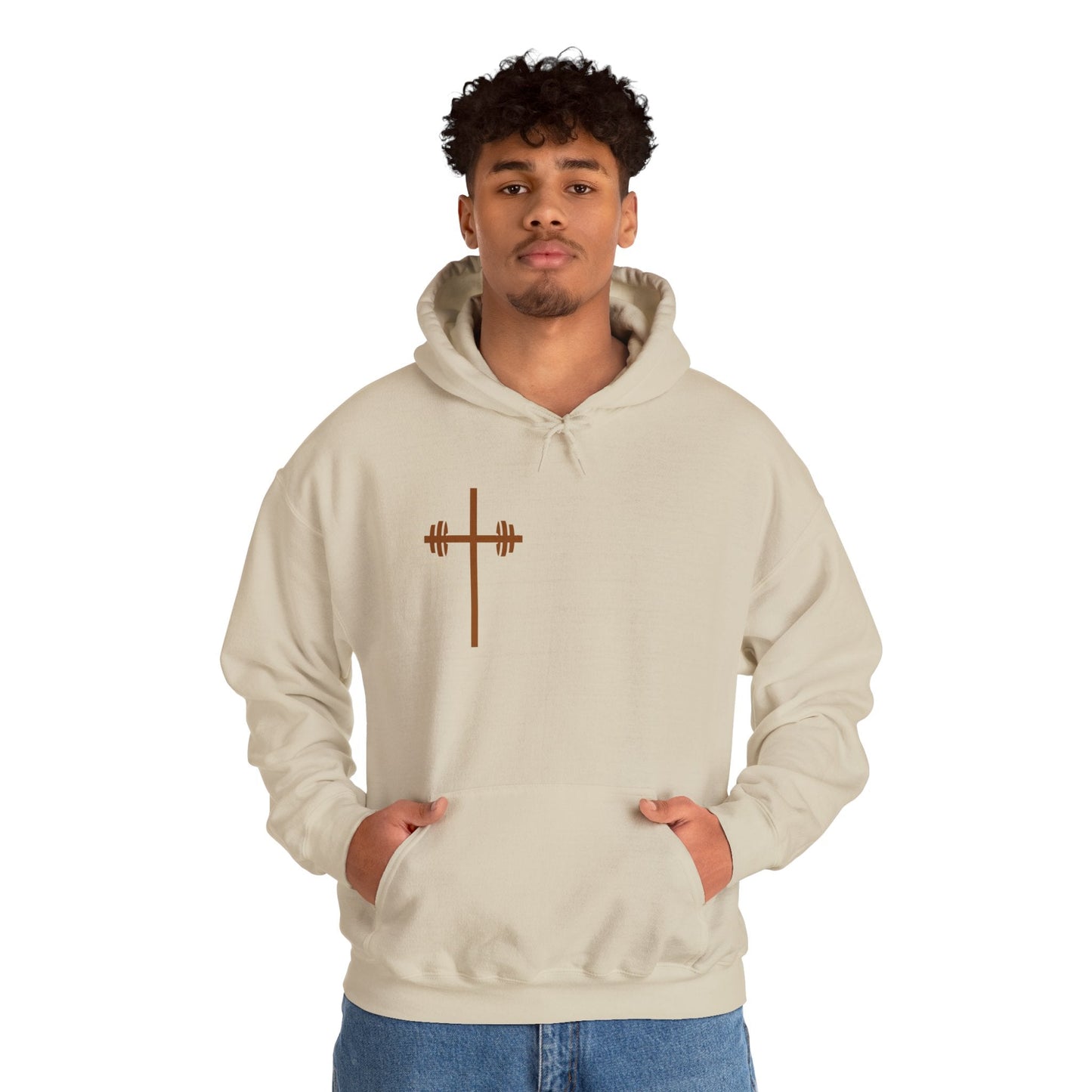 It's Never Luck Faith-Inspired White Hooded Sweatshirt - "It's Never Luck, It's Always God"