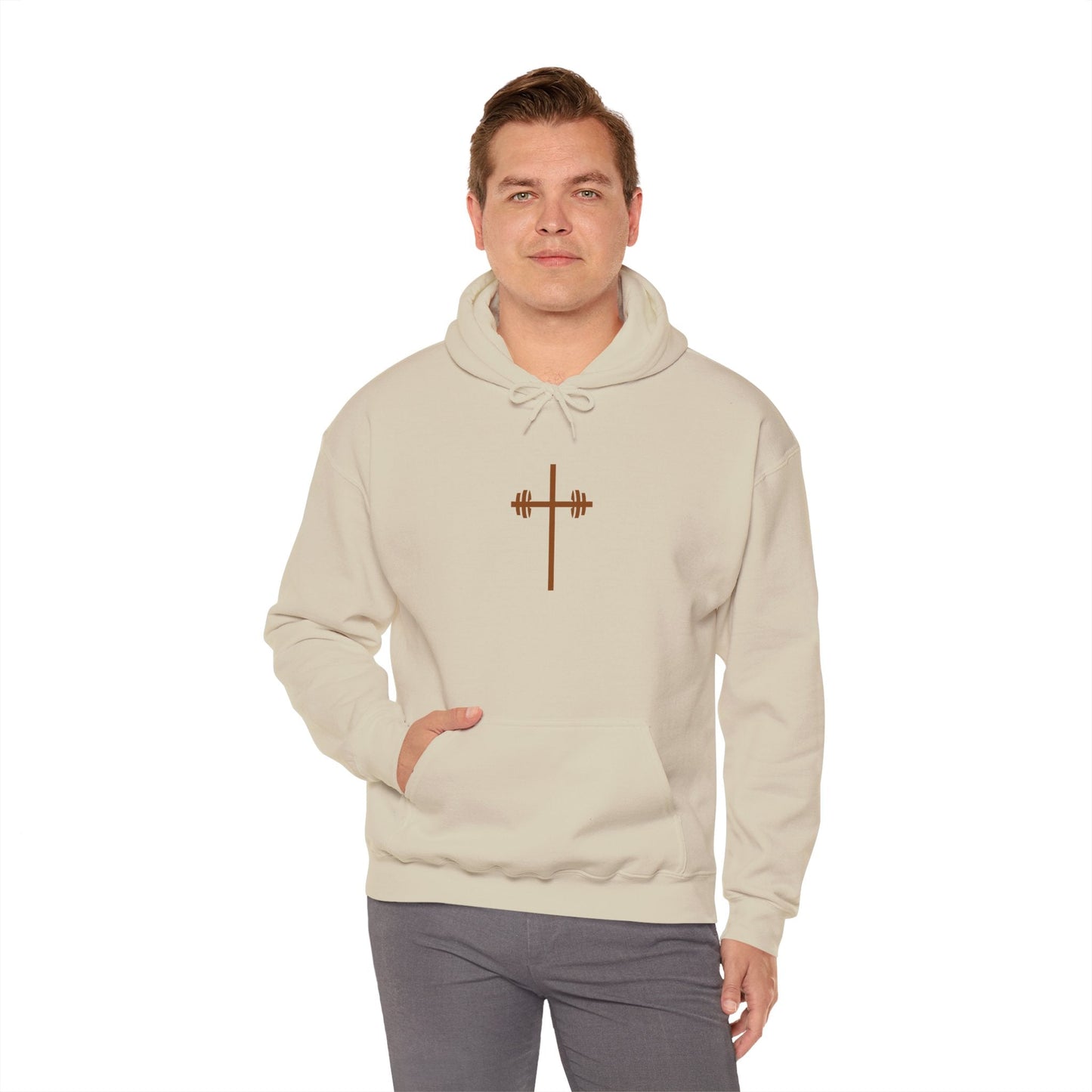 Faith-Inspired Fitness Hoodie - It's Always God Unisex Heavy Blend™ Sweatshirt with Lion & Barbell Design