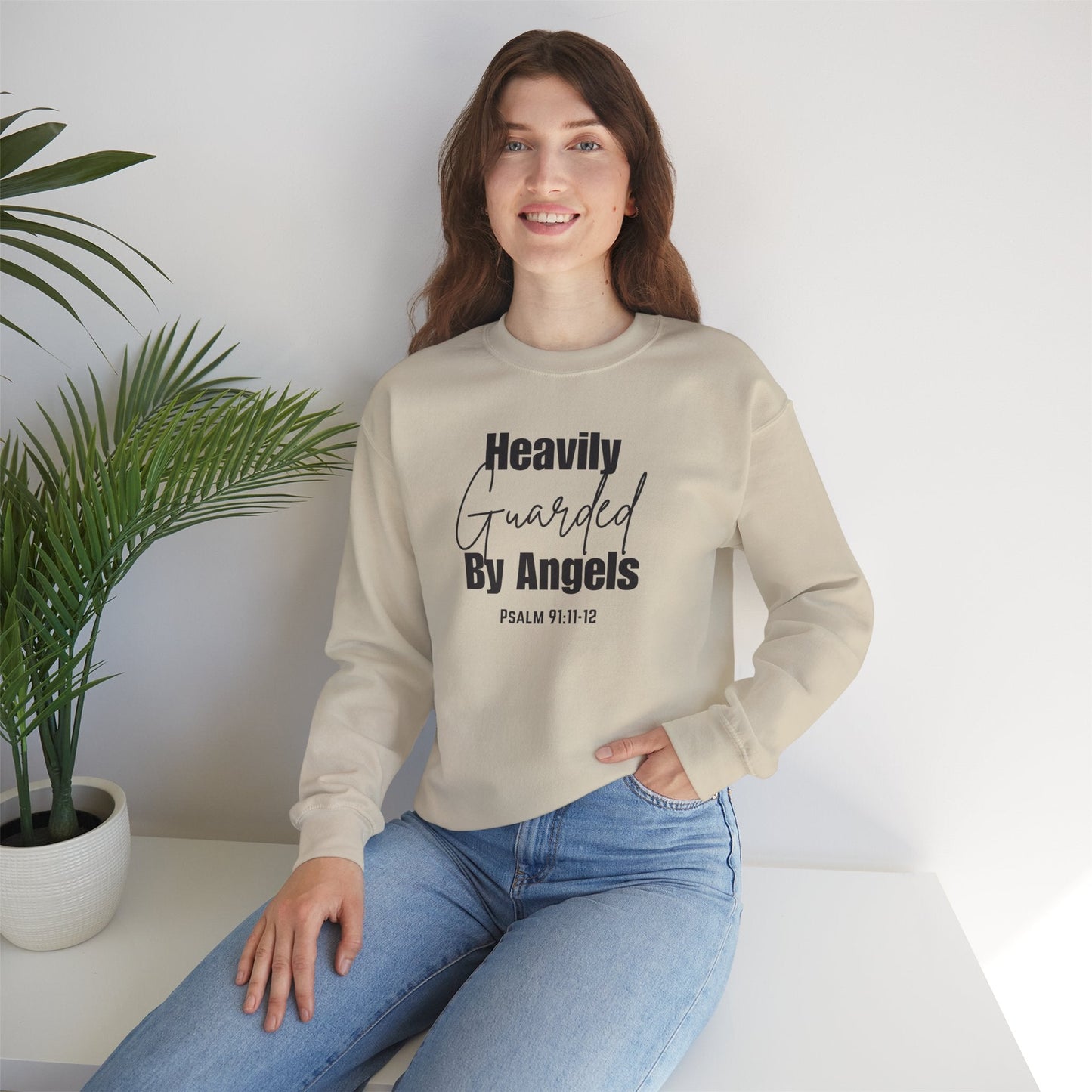 Heavily Guarded By Angels Unisex Heavy Blend™ Crewneck Sweatshirt