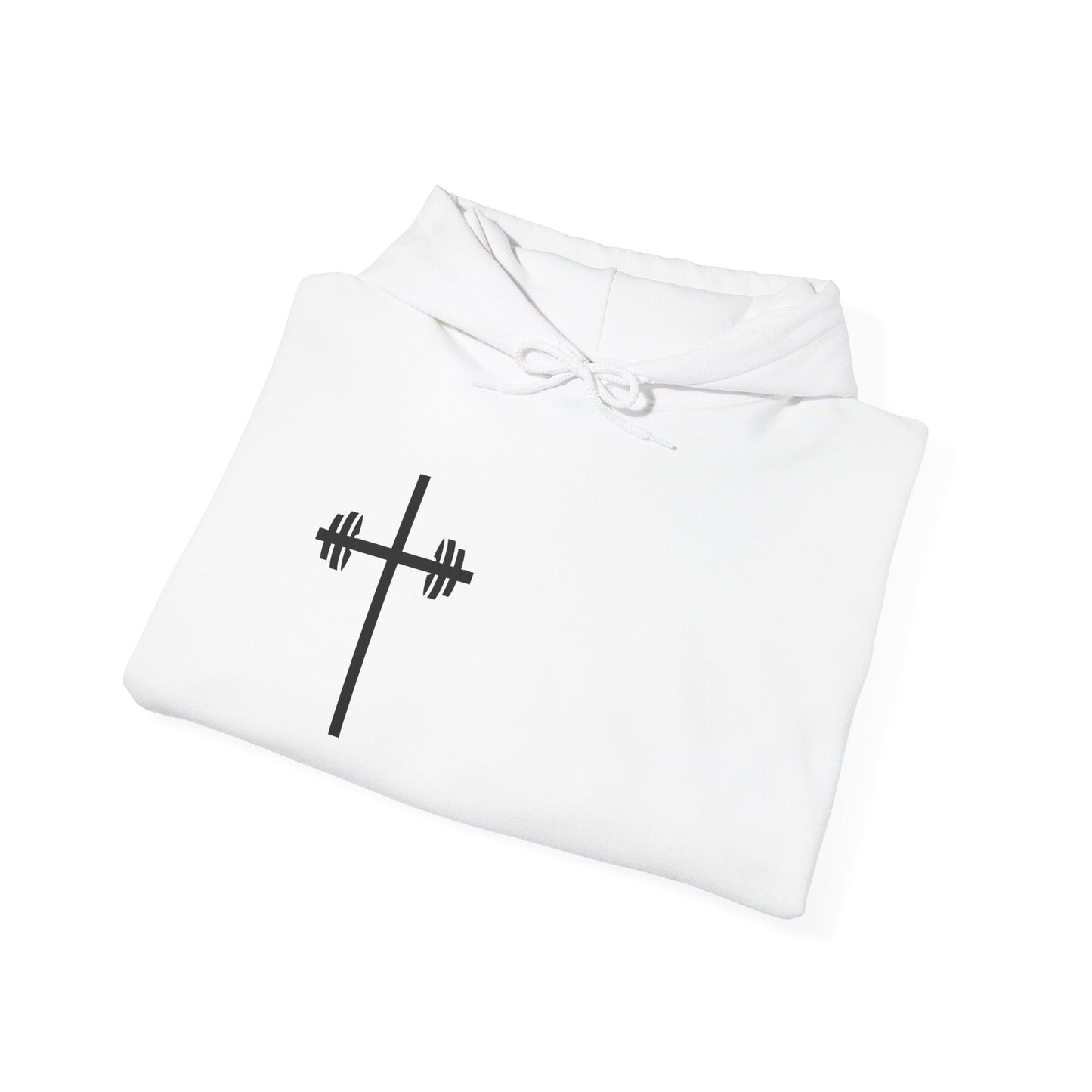 It's Never Luck Faith-Inspired White Hooded Sweatshirt - "It's Never Luck, It's Always God"