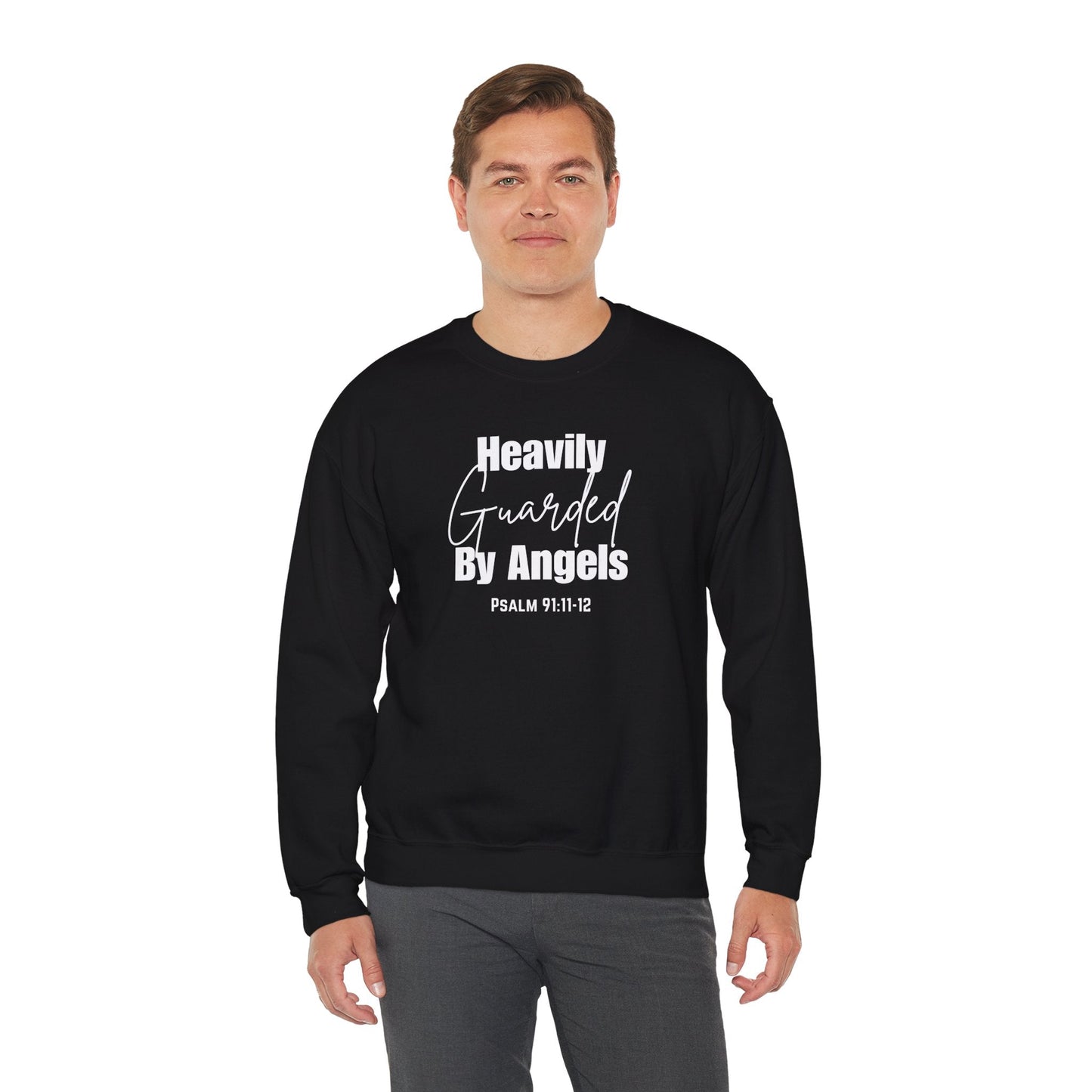 Heavily Guarded By Angels Unisex Heavy Blend™ Crewneck Sweatshirt