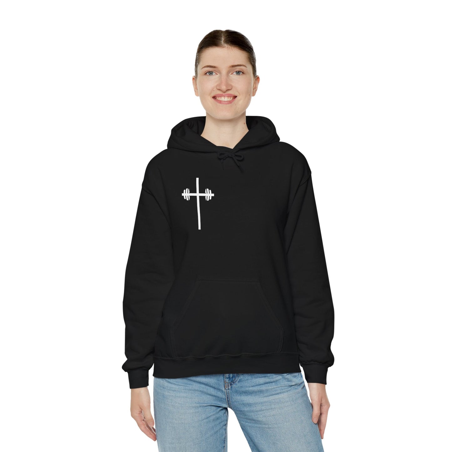 It's Never Luck Faith-Inspired White Hooded Sweatshirt - "It's Never Luck, It's Always God"