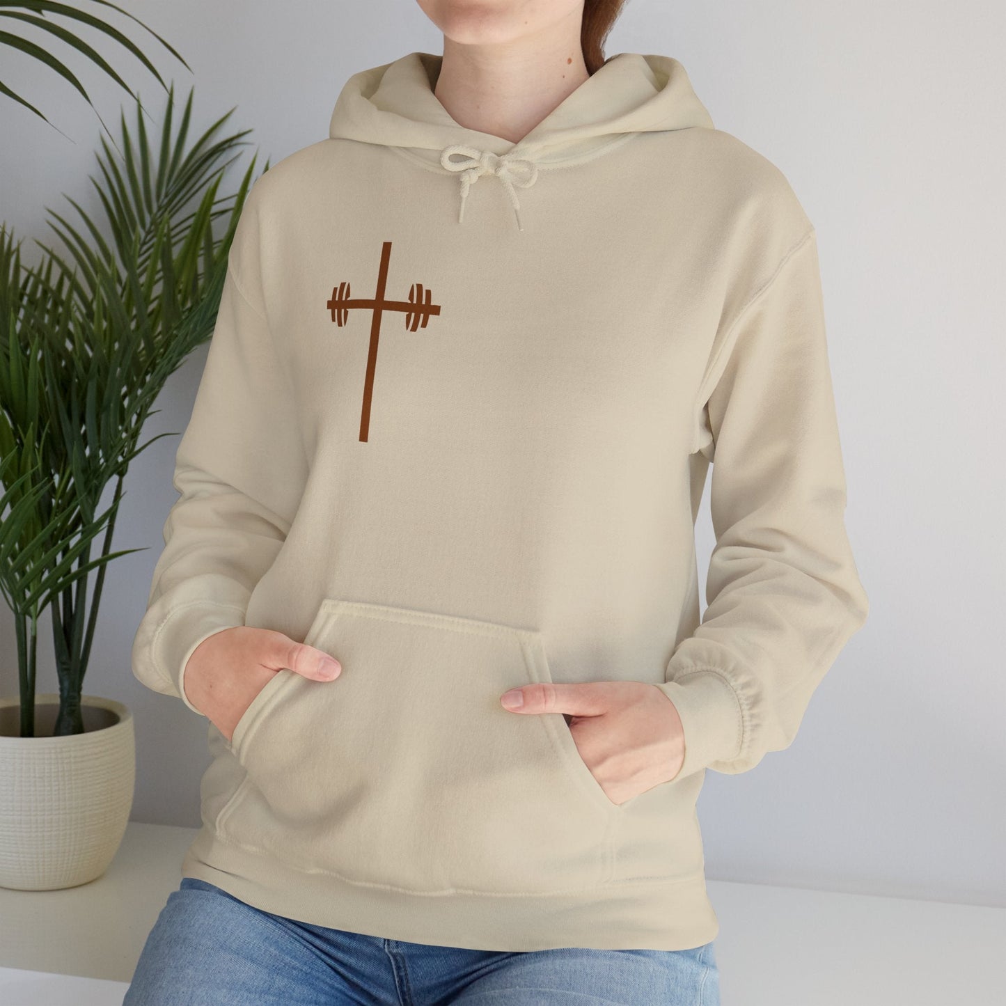 It's Never Luck Faith-Inspired White Hooded Sweatshirt - "It's Never Luck, It's Always God"