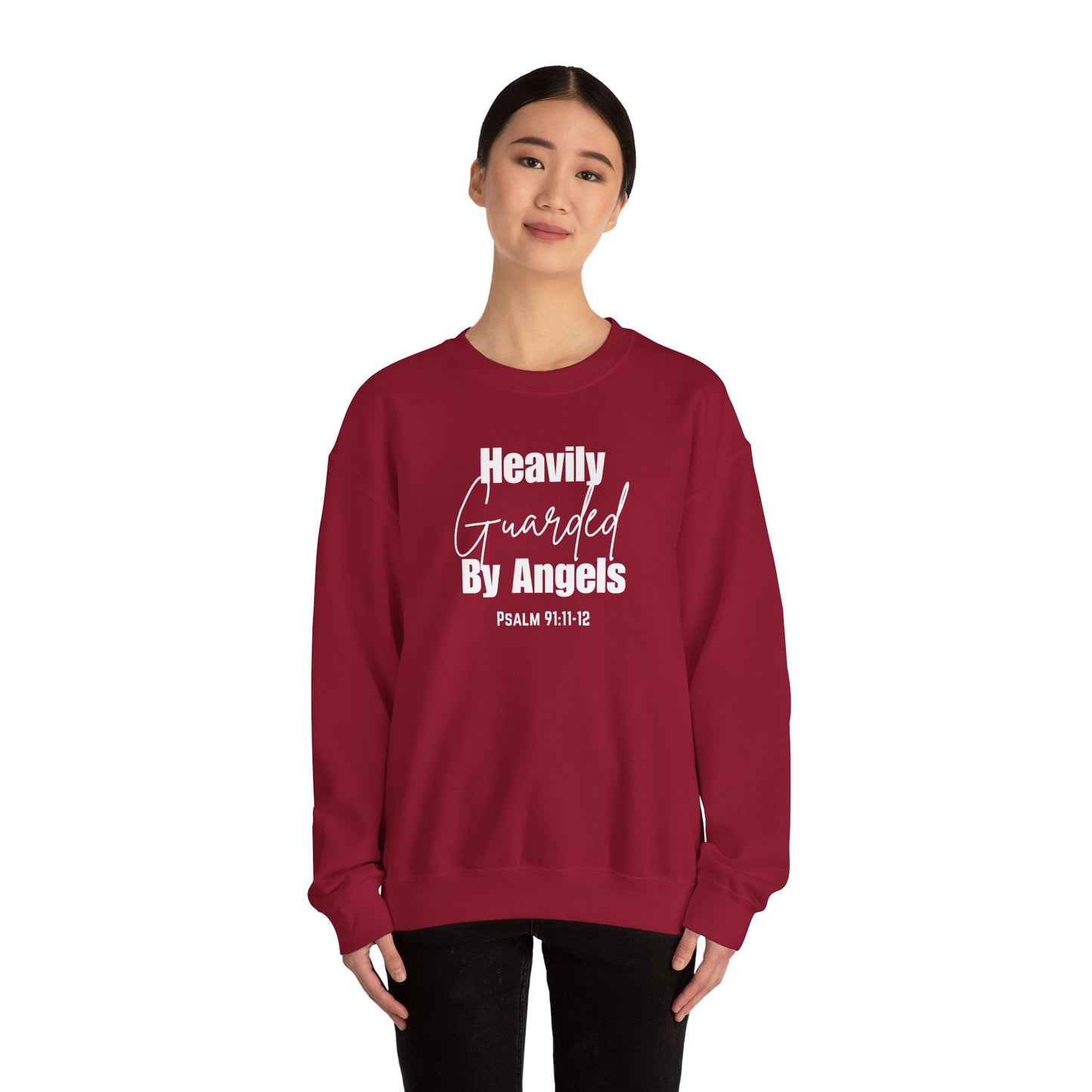 Heavily Guarded By Angels Unisex Heavy Blend™ Crewneck Sweatshirt