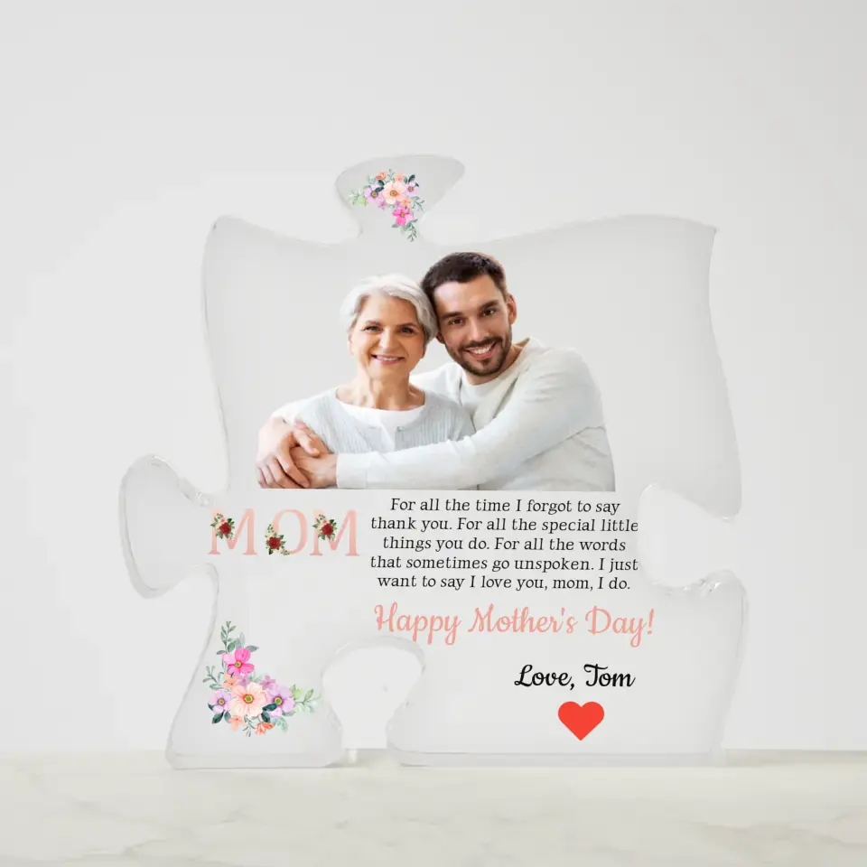 Photo Upload I Love You Mom Puzzle Piece