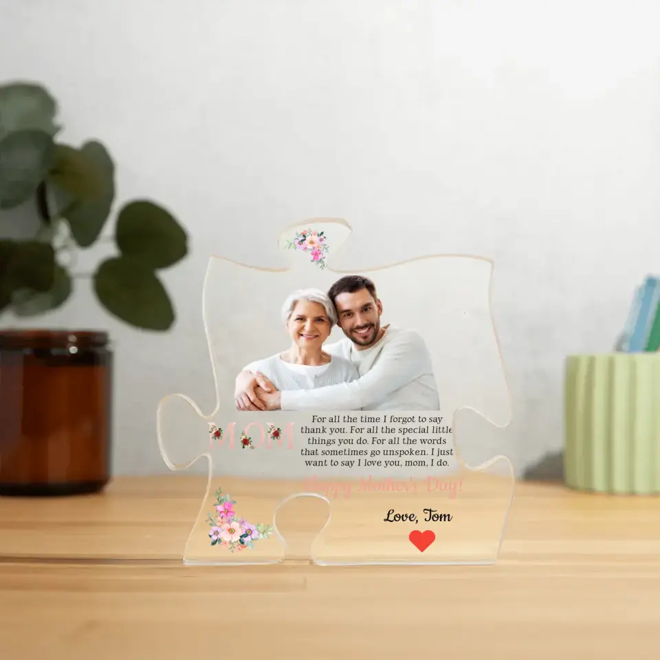 Photo Upload I Love You Mom Puzzle Piece