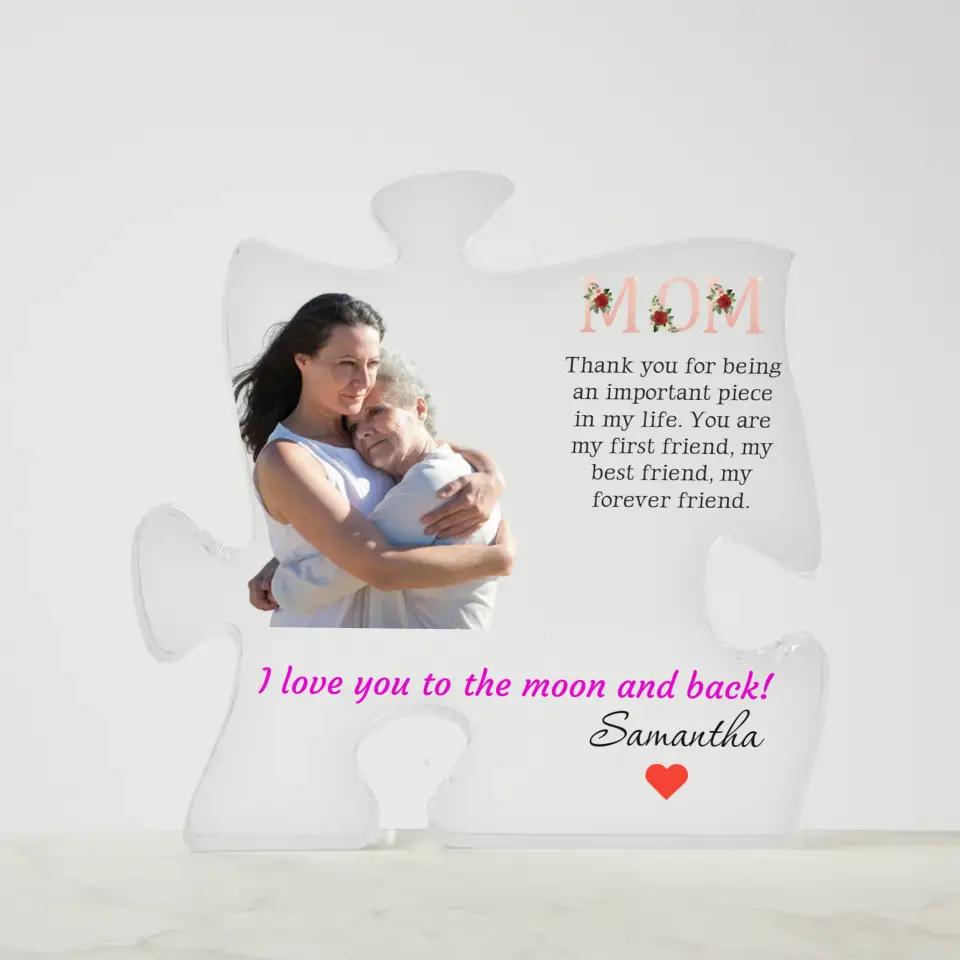 Photo Upload Mother's Day Puzzle Piece Acrylic