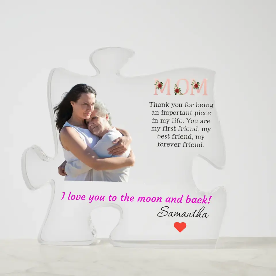 Photo Upload Mother's Day Puzzle Piece Acrylic