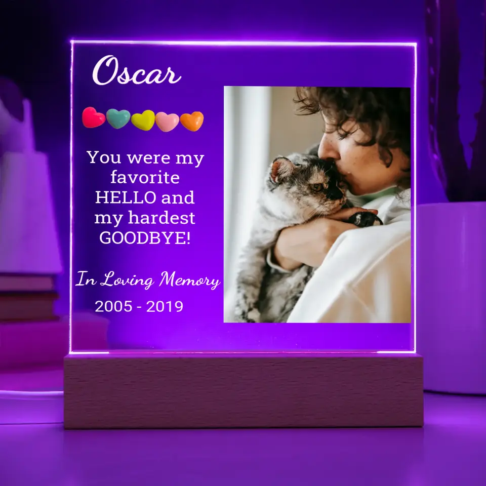 Pet Table Lamp With Picture Upload