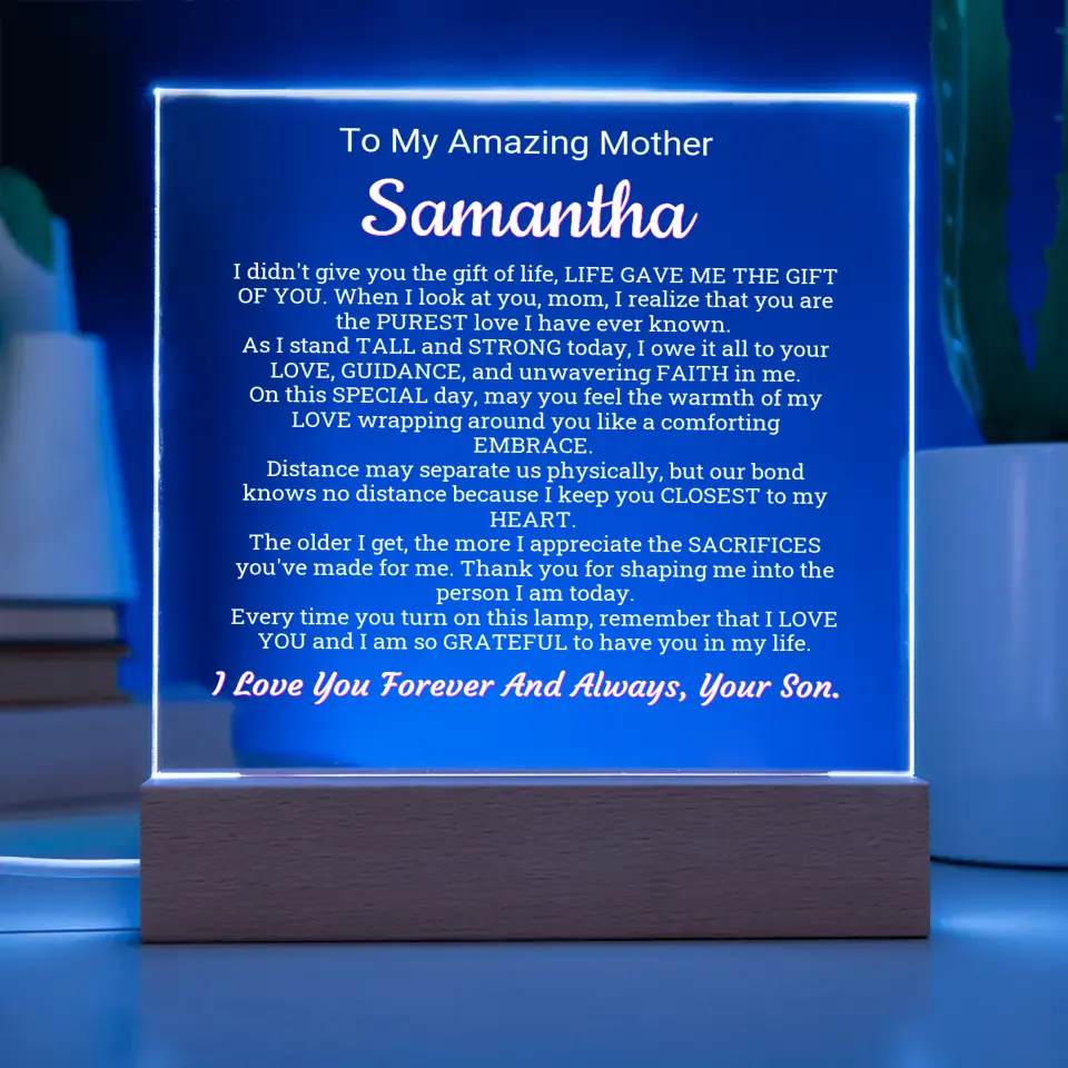 Thank You For Believing In Me Mom Table Lamp