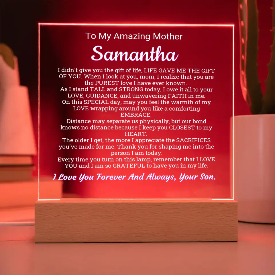 Thank You For Believing In Me Mom Table Lamp