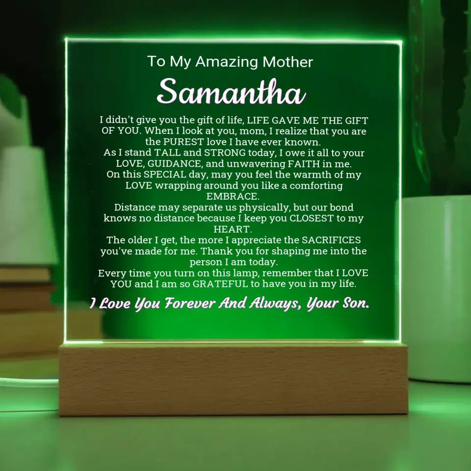 Thank You For Believing In Me Mom Table Lamp