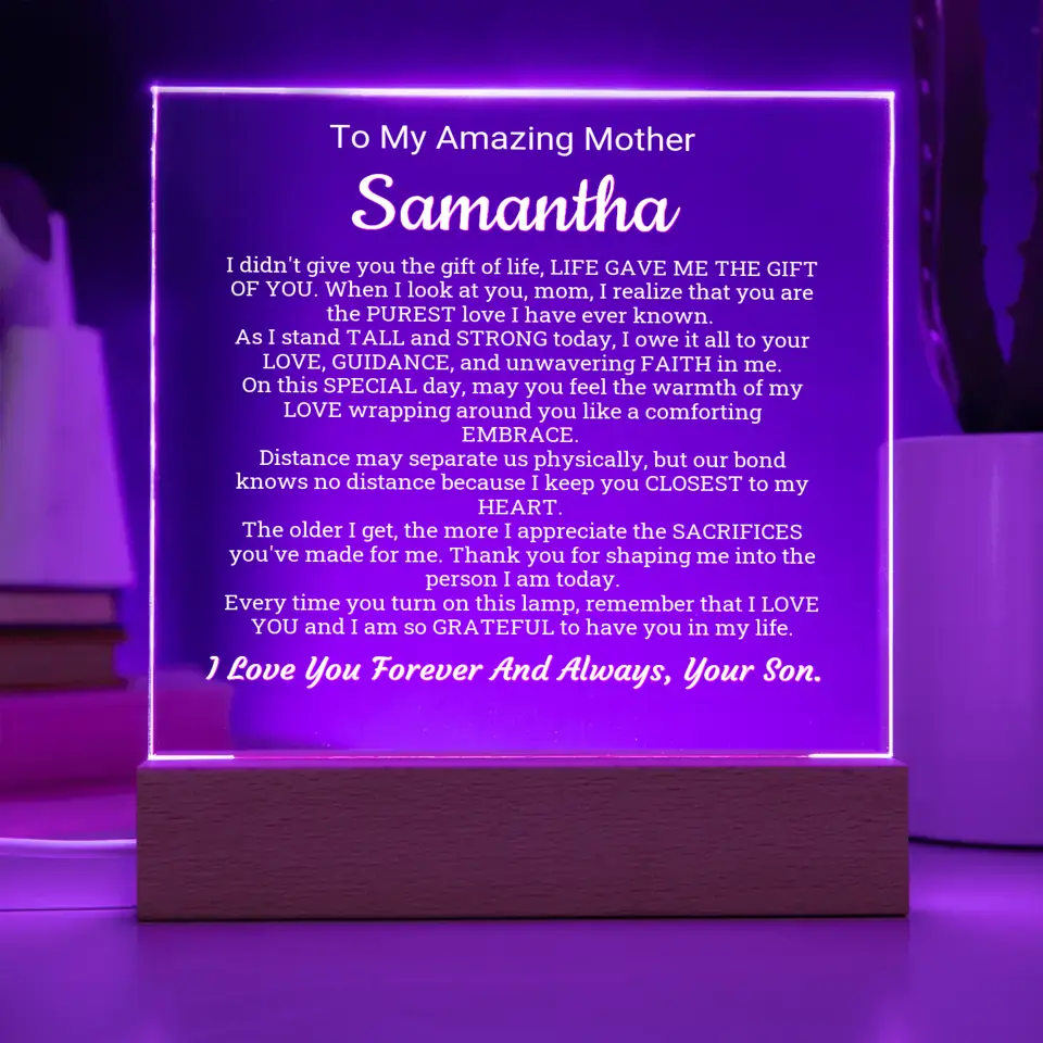 Thank You For Believing In Me Mom Table Lamp