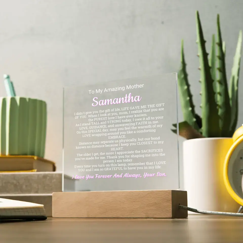 Thank You For Believing In Me Mom Table Lamp