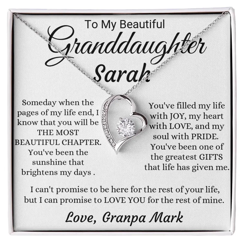 To My Granddaughter Forever Love Necklace