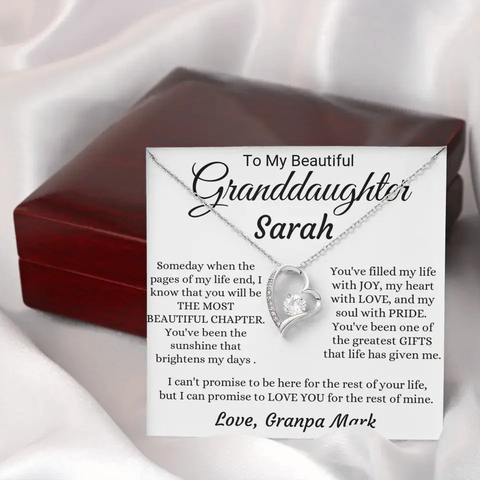 To My Granddaughter Forever Love Necklace