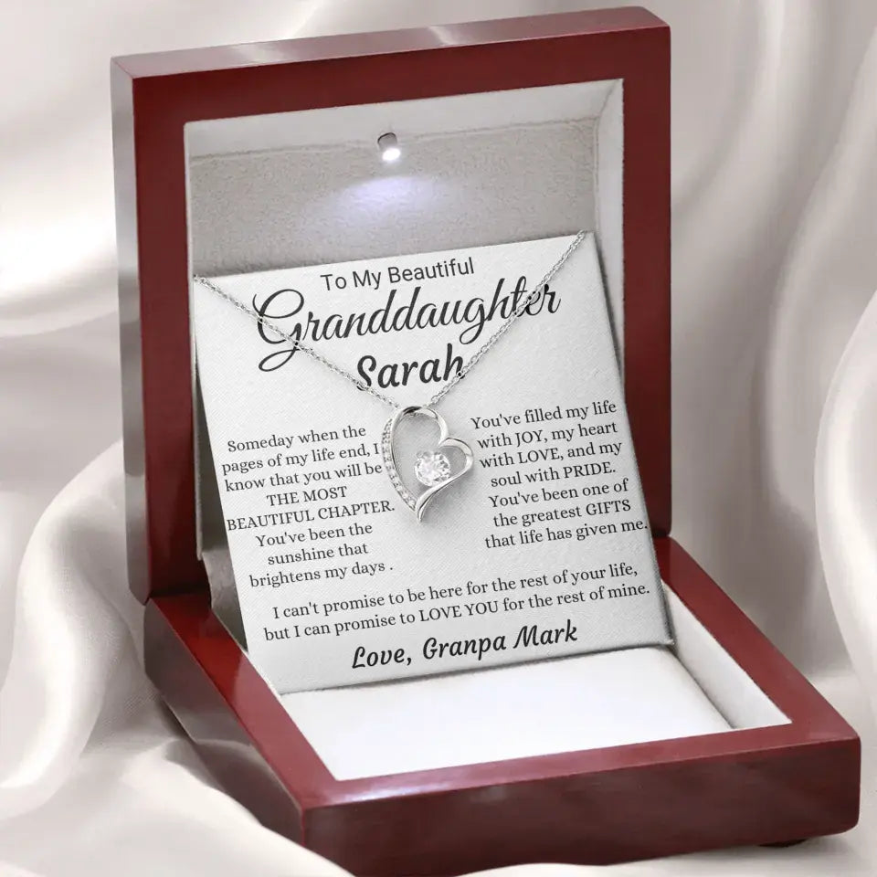 To My Granddaughter Forever Love Necklace