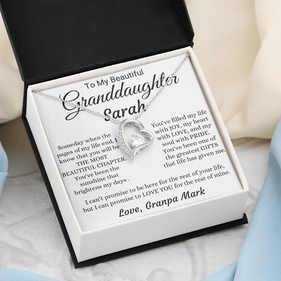 To My Granddaughter Forever Love Necklace