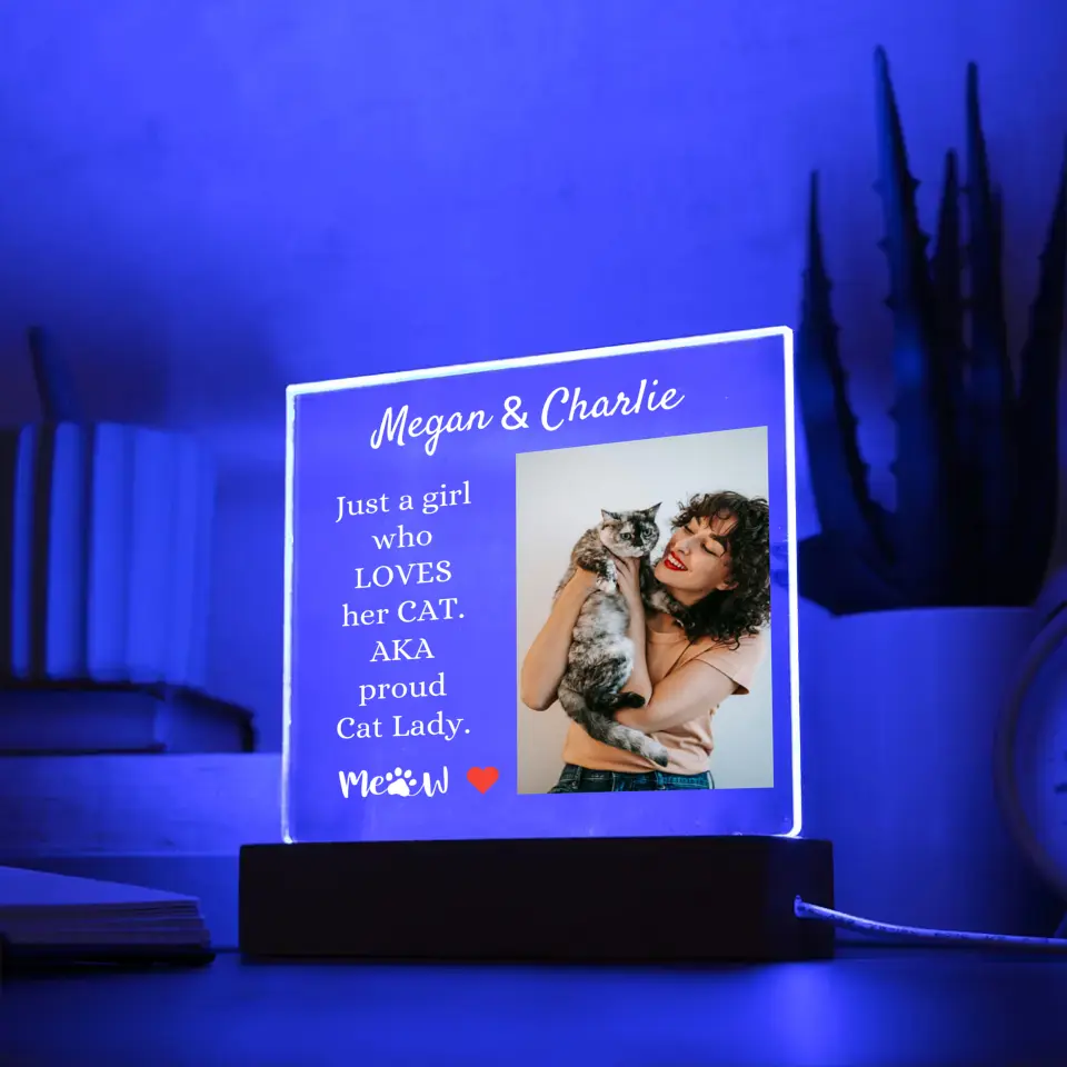 Just A Cat Lady Table Lamp