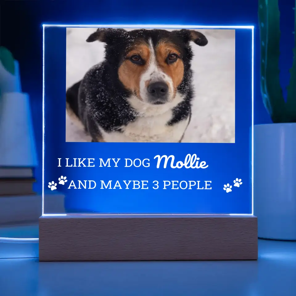 I like My Dog And 3 People Table Lamp