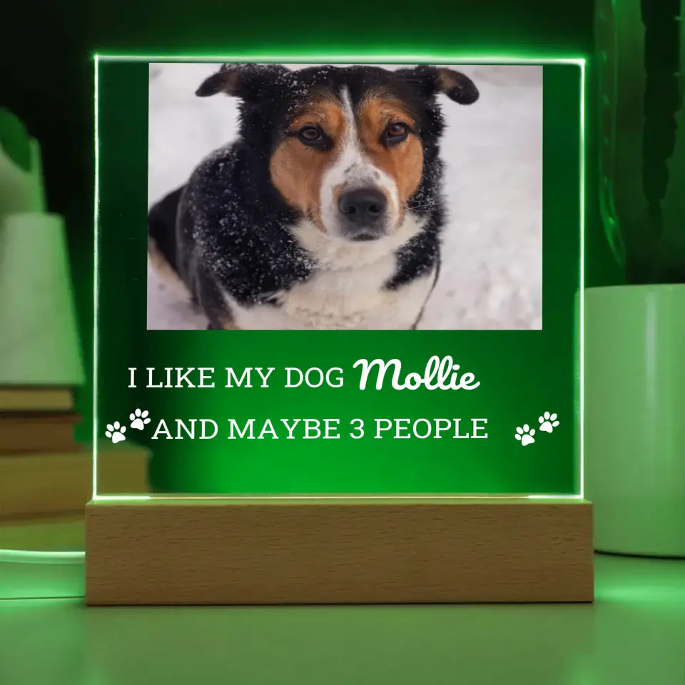 I like My Dog And 3 People Table Lamp