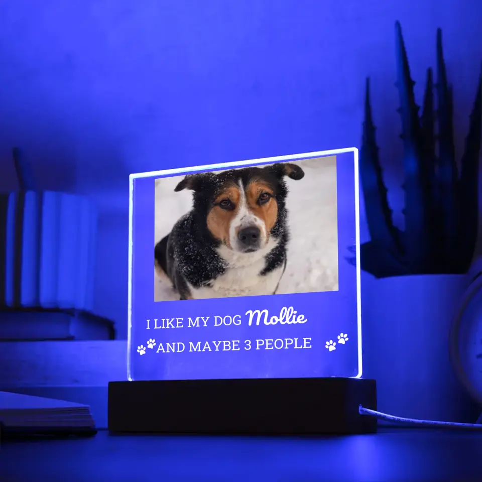 I like My Dog And 3 People Table Lamp