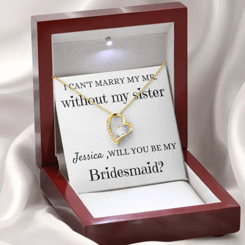 I Need My Sister Bridesmaid Forever Love Necklace