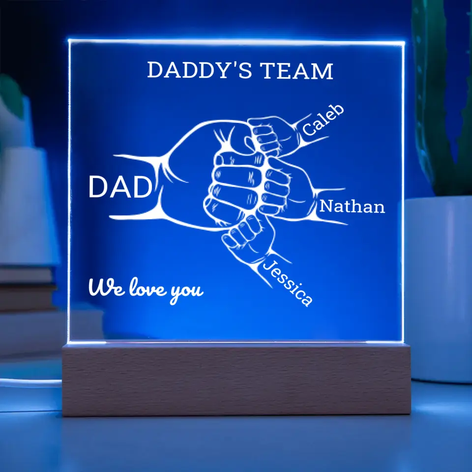 The Daddy's Team Of 3 Acrylic Plaque
