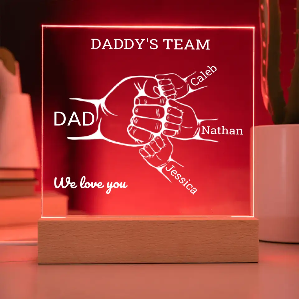 The Daddy's Team Of 3 Acrylic Plaque