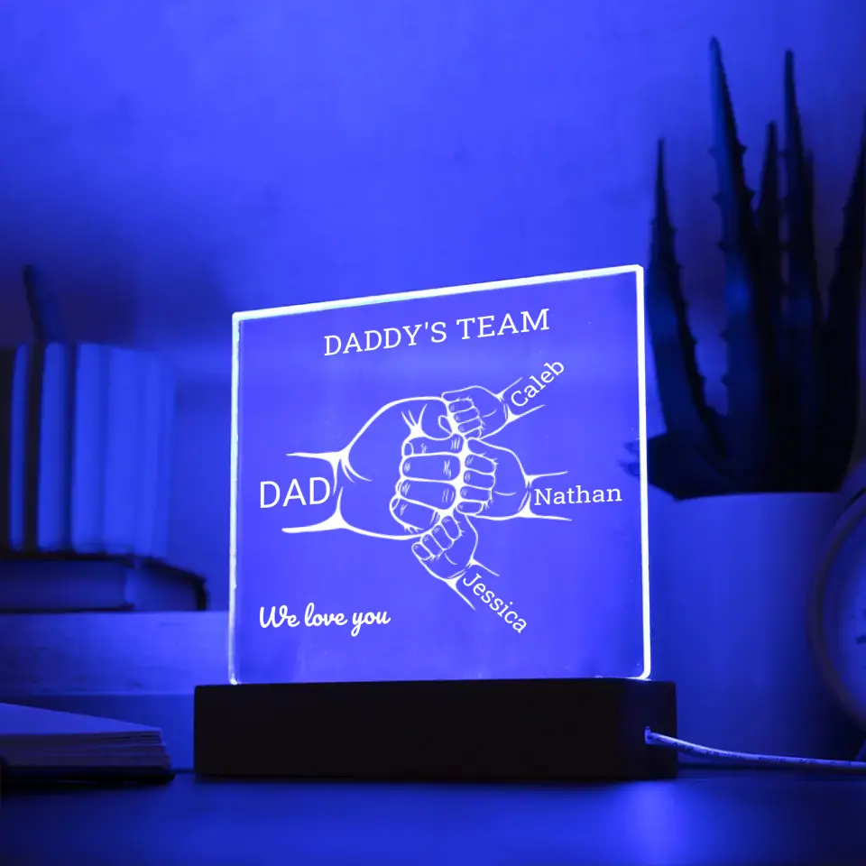 The Daddy's Team Of 3 Acrylic Plaque
