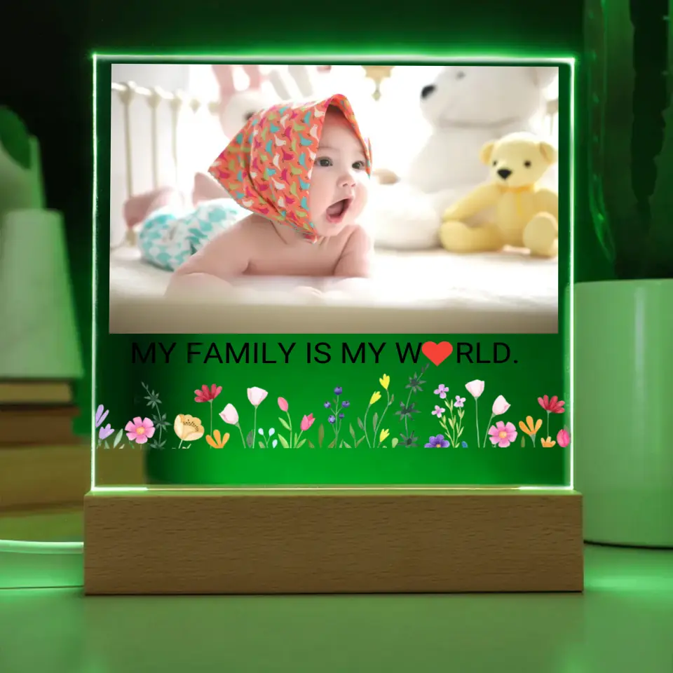 My Family Is My World Baby Acrylic