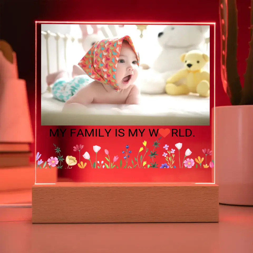 My Family Is My World Baby Acrylic