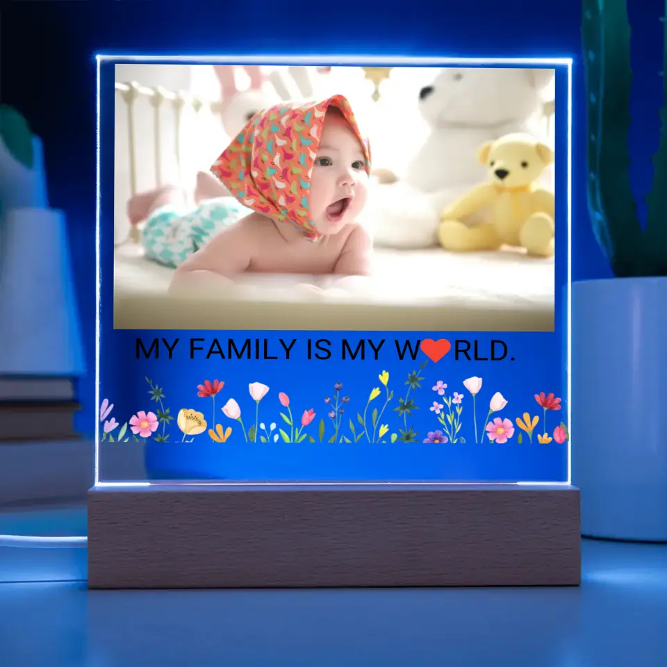 My Family Is My World Baby Acrylic