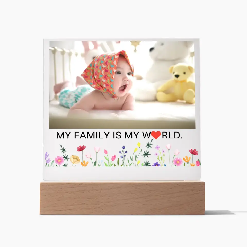 My Family Is My World Baby Acrylic