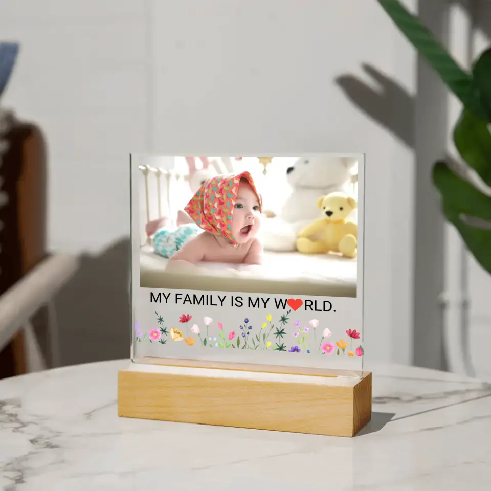 My Family Is My World Baby Acrylic