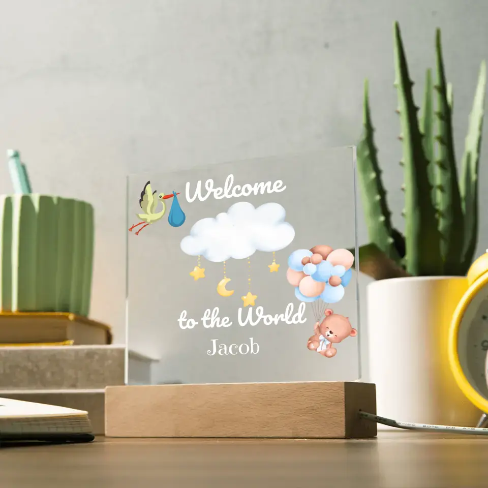 Welcome To The World Baby Table Lamp