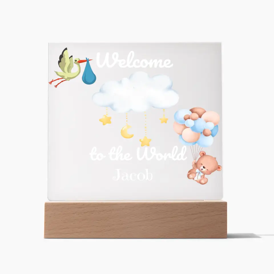Welcome To The World Baby Table Lamp